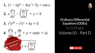 Solutions for Elementary Differential Equation Problems in Sinhala  ODEVolume 01  Part D [upl. by Dlonra]