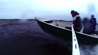 Quicksilver 450 DLX  40HP Yamaha 2 Stroke in windy weather [upl. by Akeimahs]