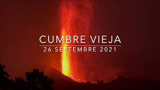 Éruption du volcan Cumbre Vieja sur lîle de La Palma aux Canaries le 26 septembre 2021 [upl. by Gessner]