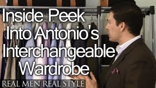 Interchangeable Business Wardrobe  Inside Look Into Antonios Travel Clothing  5 Menswear Tips [upl. by Llerol]