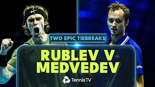 Andrey Rublev vs Daniil Medvedev Every Point From Two EPIC Tiebreaks 🥵  Nitto ATP Finals 2022 [upl. by Eenot250]