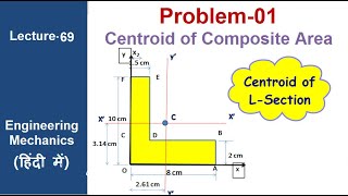 Centroid of Lsection centroid of composite plane Area Problem01lecture 69 ENGINEERING MECHANICS [upl. by Eulalia438]