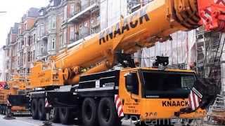 LIEBHERR LTM 135061 telescopic All Terrain Crane setup with Luffing Jib for Tower Crane [upl. by Brittan]