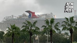 Video shows Carnival cruise ship in disarray after ‘horrific’ SC storm  New York Post [upl. by Hairam987]