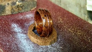 Wooden ring with copper inlay [upl. by Annair]