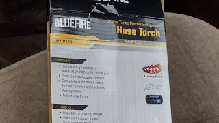 BLUEFIRE HZ8150 Double Heads Swirl Flame SelfIgnition Hosed Turbo Torch MAPP MAPPRO [upl. by Morgan]