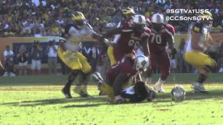 Clowneys HUGE Hit vs Michigan in Outback Bowl [upl. by Salokin]