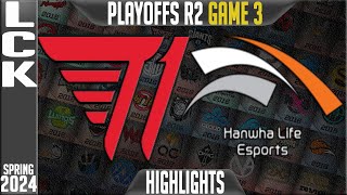 T1 vs HLE Highlights Game 3  LCK Playoffs Spring 2024 Round 2  T1 vs Hanwha Life Esports G3 [upl. by Cartwright790]