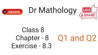 Math Class 8 Chapter 8 Exercise 83 Ncert new edition Question 1 and 2 with complete solutions [upl. by Arihay]