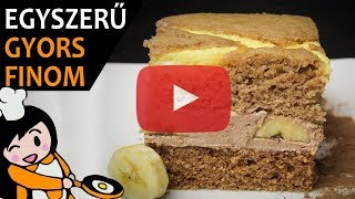 Rácsos sütemény csokoládékrémmel és banánnal  Recept Videók [upl. by Atrahc]