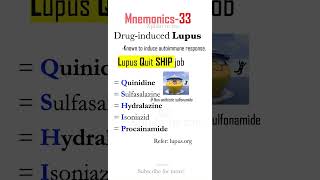 Druginduced Lupus Mnemonics usmle usmlestep1 mbbs neetpg next medstudent neet pharmacology [upl. by Suivatna]