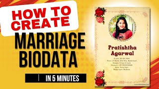 marriage biodata kaise banaye  how to create marriage biodata  marrigebiodata biodataformarrige [upl. by Dailey415]