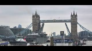 JS Kashima navigating through Tower Bridge London 20240905 [upl. by Noell845]