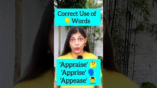 Appraise Apprise amp Appease Common Confused Words english ytshortsindia englishlanguage yt [upl. by Aleydis971]