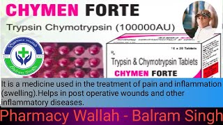 Trypsin Chymotrypsin Tab Use Sides Effects Contraindications Brand Name PWBalramSingh [upl. by Harle]