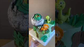 Dinosaur Egg 🥚 Cake for my kid 🥳 TUTORIAL will be SOON cakedecorating [upl. by Filmer]