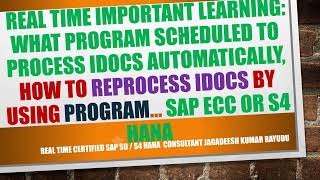 WHAT PROGRAM SCHEDULED TO PROCESS IDOCS AUTOMATICALLY how to reprocess idocs by using program… sap [upl. by Folger]