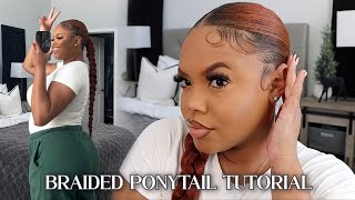 EASIEST Sleek Braided Ponytail using Ginger Braiding Hair Tips for Beginners  Naturally Sunny [upl. by Ennoirb]