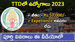 TTD Recruitment 2023 తెలుగులో  Tirumala Tirupathi Devasthanam Notification  Latest jobs in Telugu [upl. by Arihas]