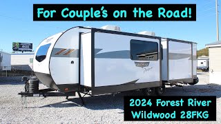 A travel trailer for the Work on the Road Couple 2024 Forest River Wildwood 28FKG [upl. by Kirimia430]