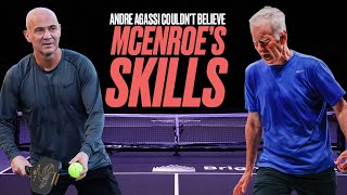 John McEnroe STUNS Andre Agassi With His Pickleball Skills [upl. by Meggy]