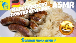 ASMR eating no talking Nuremberger rostbratwurst🇩🇪 Traditional German dishes [upl. by Wilber]