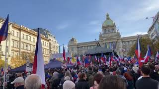 Demonstrace 28102022 Praha Václavské náměstí [upl. by Freed596]