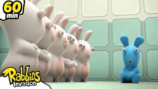 Rabbids experiments  RABBIDS INVASION  1H New compilation  Cartoon for Kids [upl. by Kcirdde]