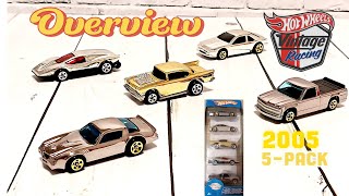 Hot wheels5pack 2005Chevy Camaro Z28Silver BulletChevy 57Chevy 1500Ford TBird Stocker [upl. by Suqram]