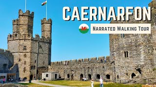 CAERNARFON Wales  4K Narrated Walking Tour  Lets Walk 2023 [upl. by Kohler]