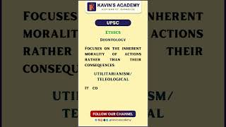 kavinsacademy ethics upsc deontology utilitarianism [upl. by Us]