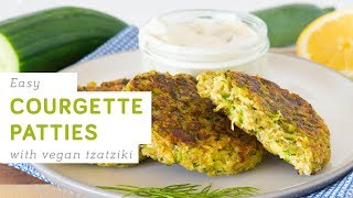 Courgette patties with vegan tzatziki [upl. by Poyssick]