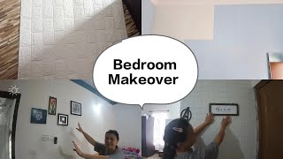 Bedroom Makeover with 3D Wallpaper StickerPlease do Comment Kaisa Laga 😊 3d wallpaper sticker [upl. by Nosirb]