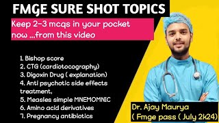 sure shot topics for FMGE EXAM FMGE MOST HIGH YIELD TOPICS [upl. by Barbey]