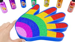 🌈Satisfying Video l DIY How to make Rainbow Slime Hand Bathtub FROM Mixing Glitter AND Glitter ASMR [upl. by Gearalt]