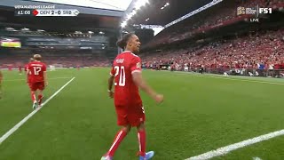 POULSEN GOAL  DENMARK VS SERBIA  UEFA NATIONS LEAGUE [upl. by Krishna850]