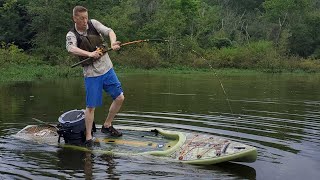 Multi Day Camping Fishing amp Foraging Float Trip  Catching BIG Catfish on Paddle Board [upl. by Gierc]