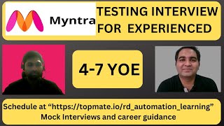 Software Testing Mock Interview Automation Testing Interview RD Automation Learning [upl. by Fishman986]