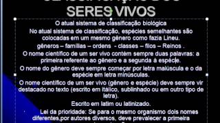 CLASSIFICAÇÃO DOS SERES VIVOS  Taxonomia e nomenclatura binomial [upl. by Rolland89]