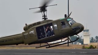 Autorotation  Landing a Helicopter without Engine Power UH1D [upl. by Ahsiekrats]