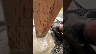 How To Build A Fence In A Retaining Wall DIY 🪨 fence retainingwall build [upl. by Berns]