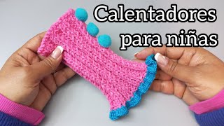 Calentadores a crochet para niña crochettutorial crochetfacil normaysustejidos [upl. by Nyroc]