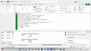 Use Python in Excel to create a lognormal distribution and test it [upl. by Onibag]