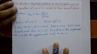 Advanced calculus amp numerical method Newton Raphson method using polynomial equation examplePART1 [upl. by Beitris]