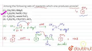 Among the following sets of reactants which one produces anisole [upl. by Jessa683]