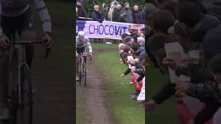 Mathieu Van Der Poel SPITTING on a SPECTATOR 😰🤤 shorts A few fans couldnt handle MVDPs dominance [upl. by Pierpont]