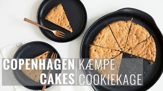 KÆMPE COOKIEKAGE  Sådan bages en cookie så stor som en kage  Copenhagen Cakes [upl. by Rod699]