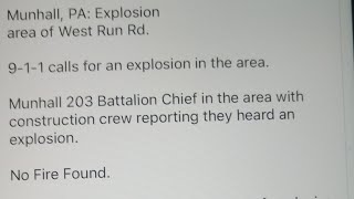 Munhall Pa Explosion heard in area of West Run Road [upl. by Rosalinde]