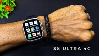 S8 ULTRA 4G Sim Card Smart Watch Unboxing and Review  Builtin GPS 4G NetWork WhatsApp PUBG [upl. by Eelirem]