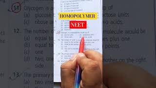 NEET 2025  Glycogen is homopolymer short youtubeshort [upl. by Suiluj]